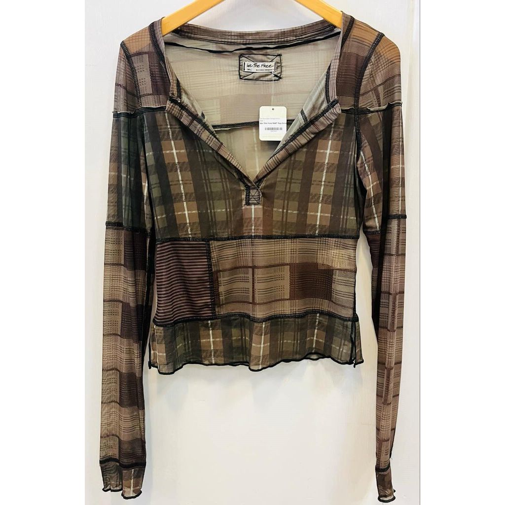 We The Free NWT Mesh Plaid Top - Size Small – Chic Boutique