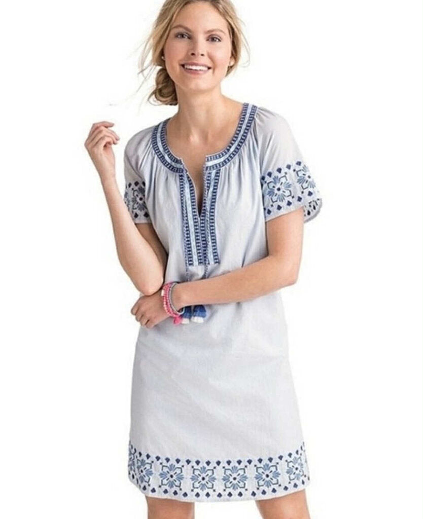 vineyard vines embroidered dress Vineyard Vines Girls' Island Lattice Embroidered Dress