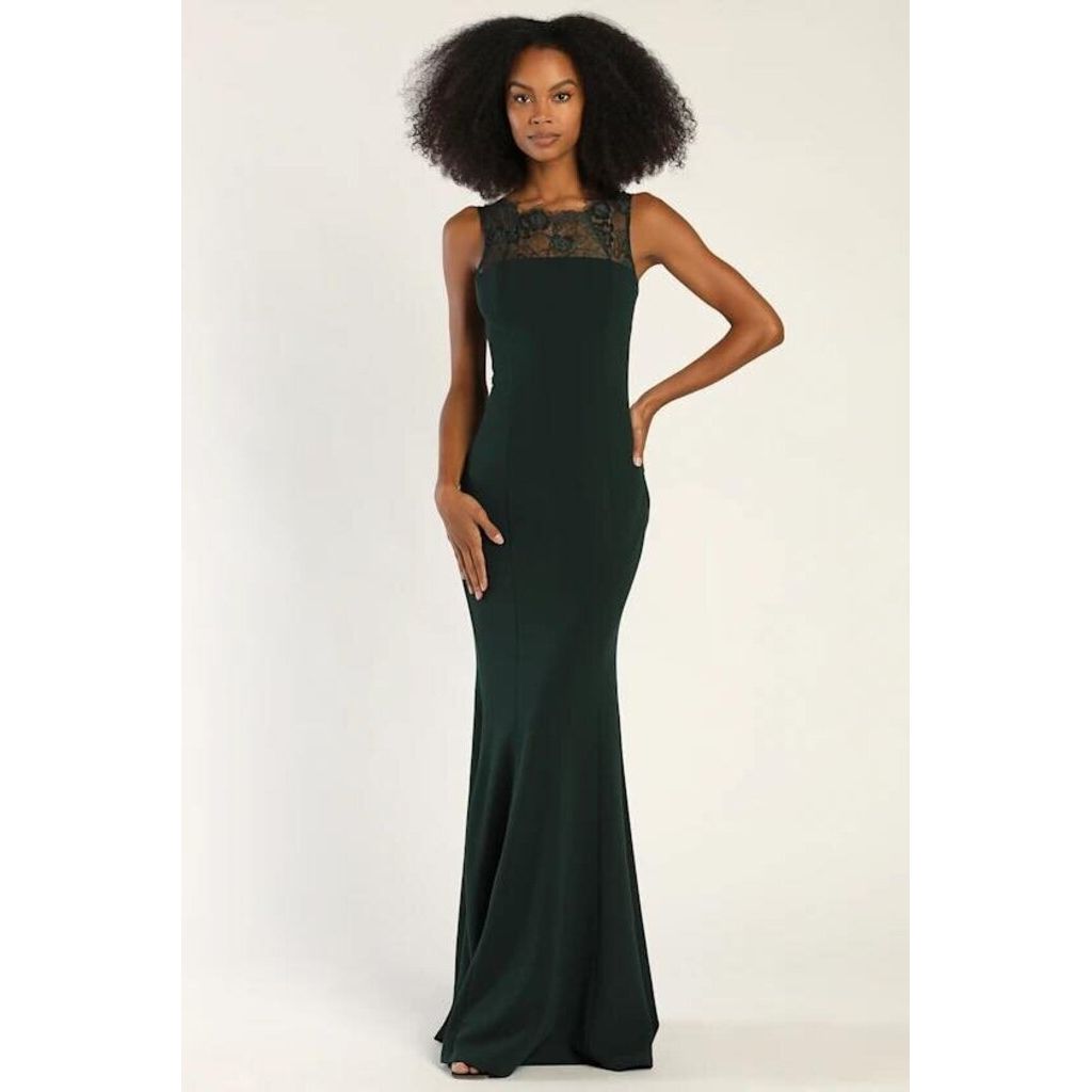lulus green lace dress Forest Green Dress - Maxi Dress - Lace Dress - Long Sleeve Dress