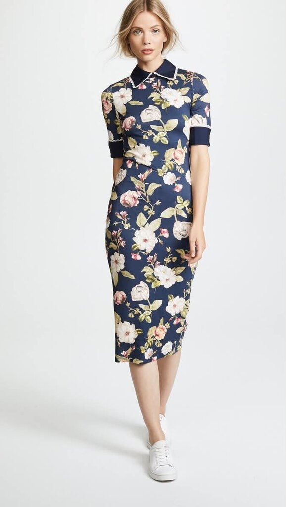 Alice + Olivia NWT Delora Fitted Collared Midi Dress (Retails for $350)