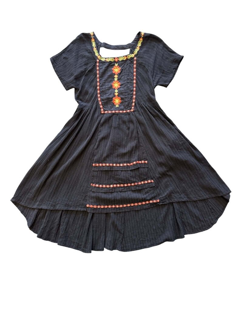 Free People Black Embroidered Dress