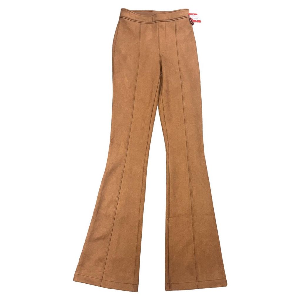 Spanx NWT Faux Suede Flare Pants in Rich Caramel - Size XS Tall