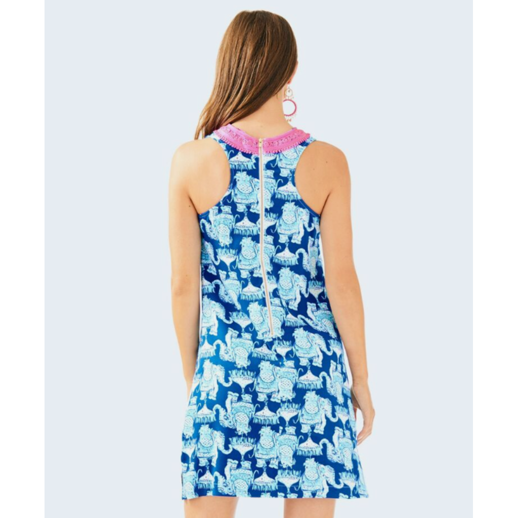 Lilly Pulitzer Carlotta Stretch Shift Dress in Deep Indigo Joy