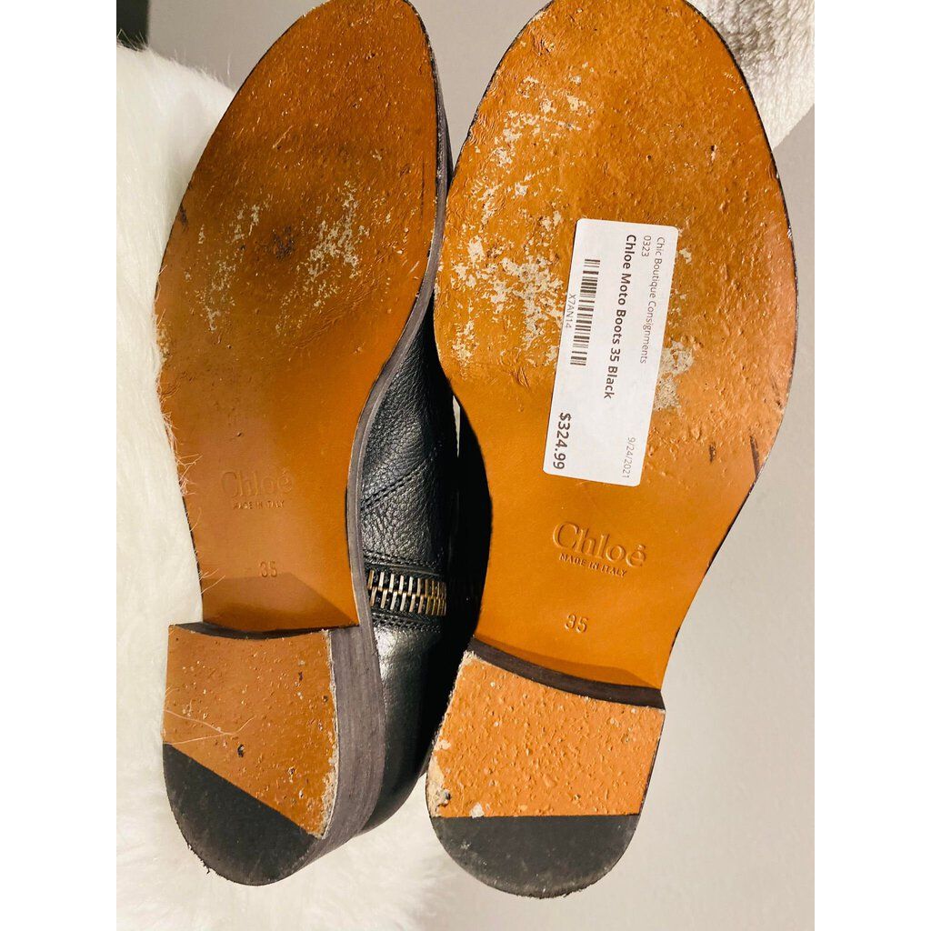 Chloe Moto Boots - Size 35