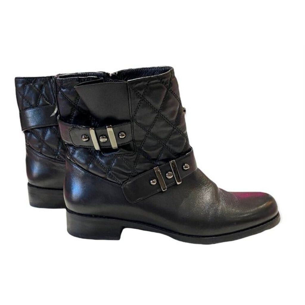 Stuart Weitzman Leather Quilted Booties - Size 7