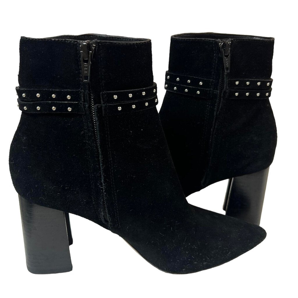 PAIGE Celia Black Suede Studded Bootie - Size 7