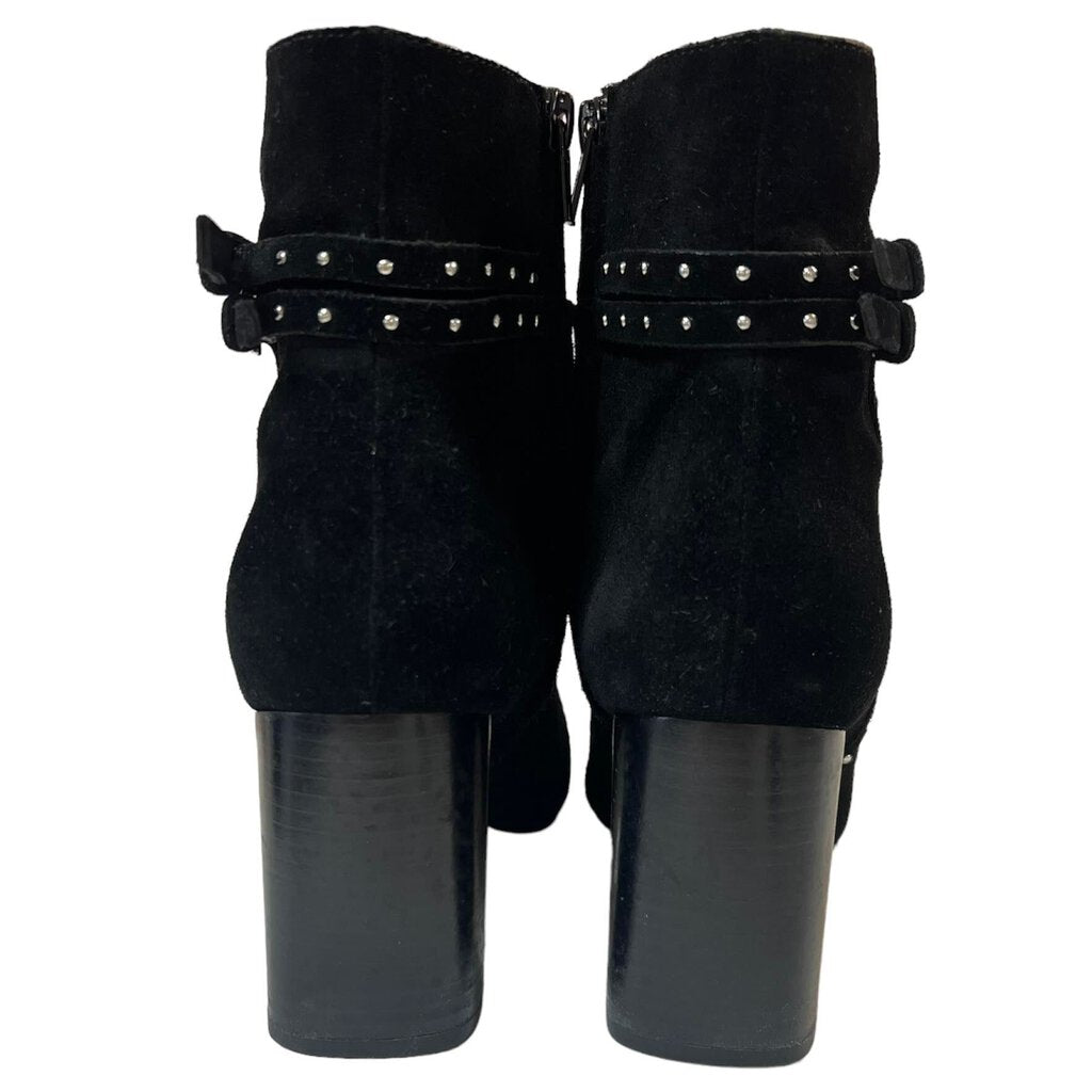 PAIGE Celia Black Suede Studded Bootie - Size 7