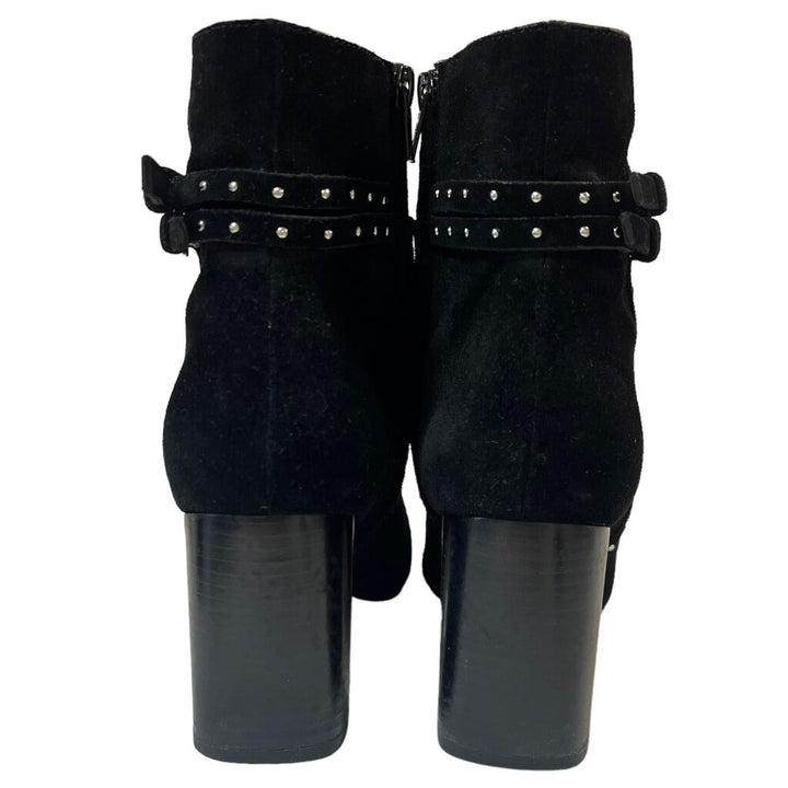 PAIGE Celia Black Suede Studded Bootie - Size 7
