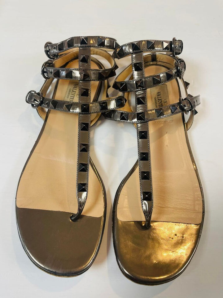Valentino Rockstud Gladiator Sandals - Size 37
