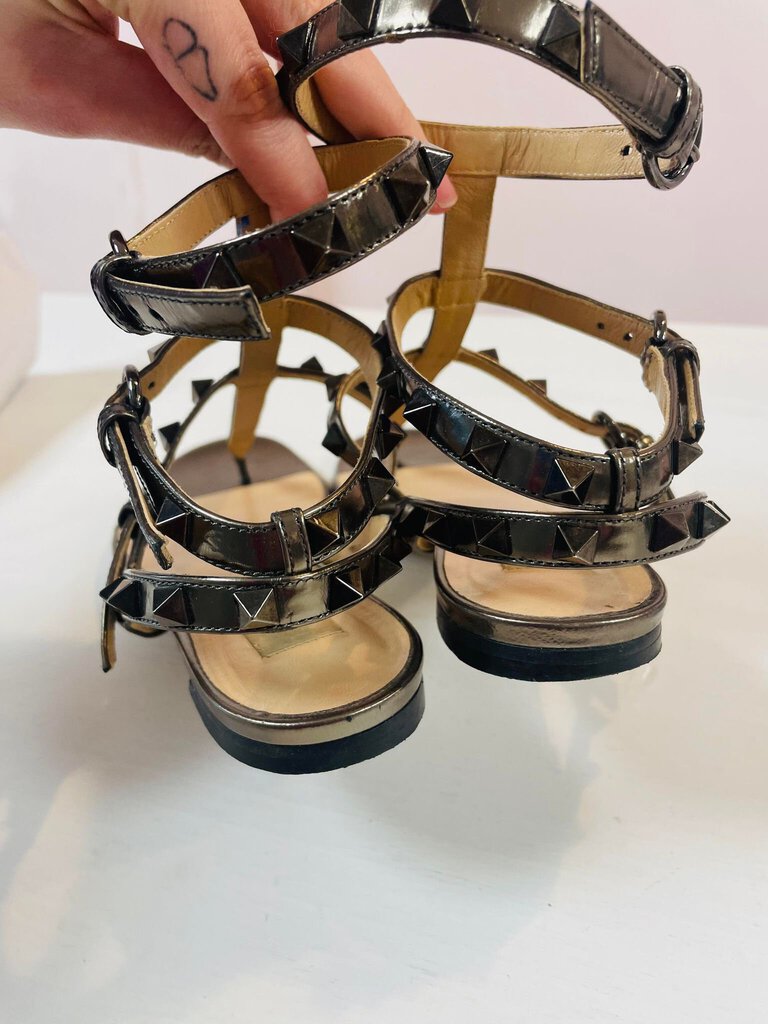 Valentino Rockstud Gladiator Sandals - Size 37