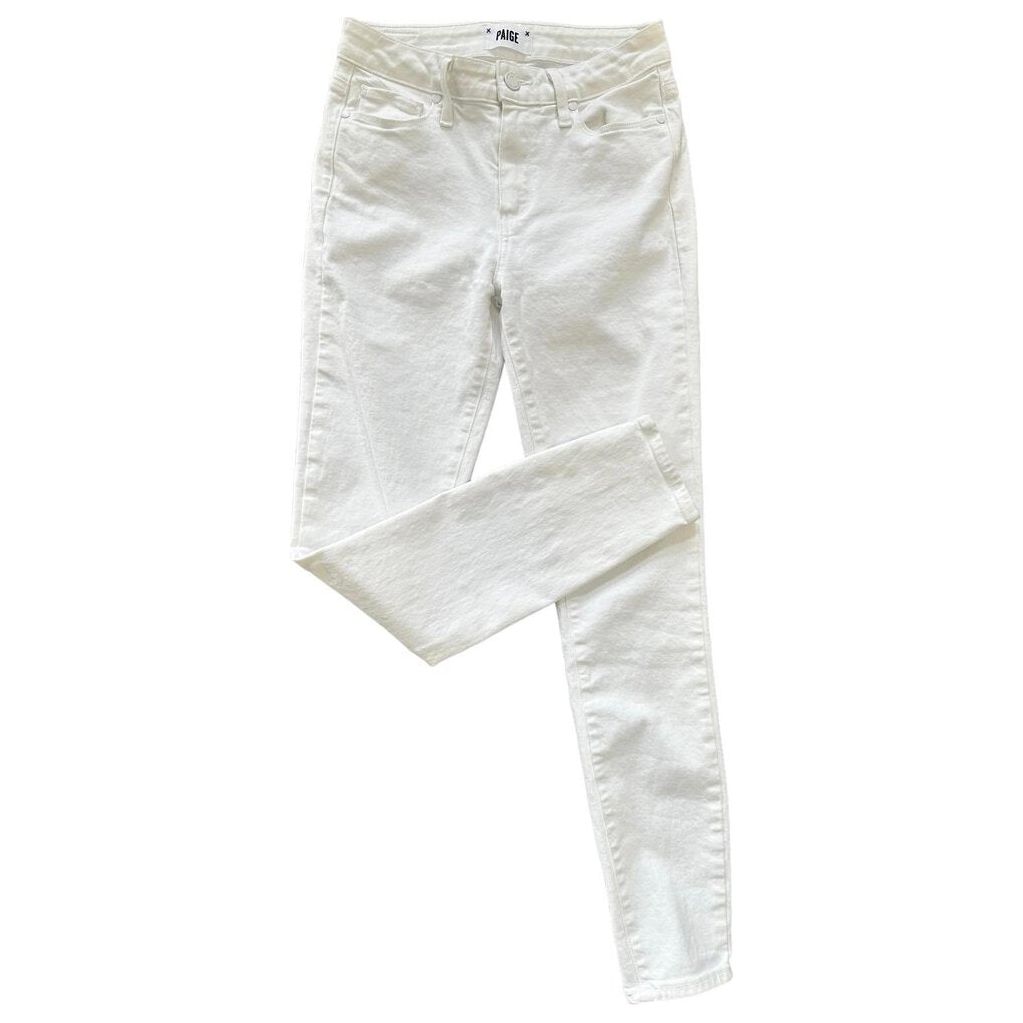 Paige Hoxton High Rise Ankle Skinny Jeans in Crisp White - Size 25