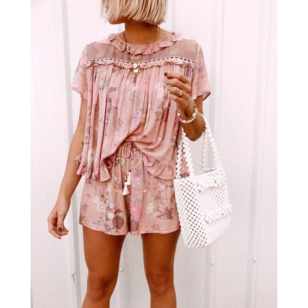 Spell & the Gypsy NWT Wild Bloom Shorts Pink Blush - Size XL