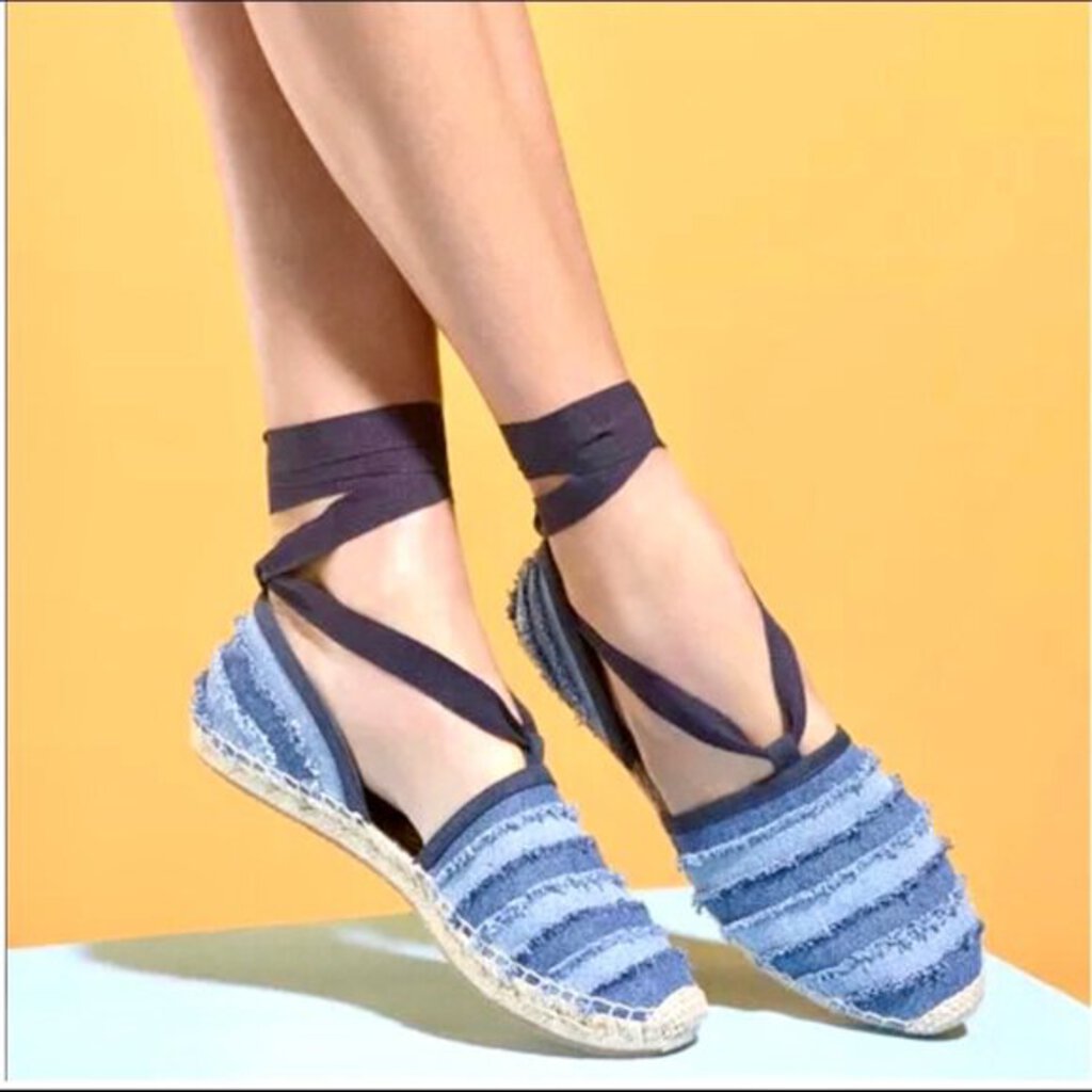 Jimmy Choo Dolphin Flat Dix Espadrille in Denim - Size 40
