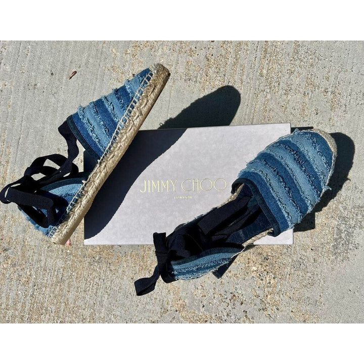 Jimmy Choo Dolphin Flat Dix Espadrille in Denim - Size 40