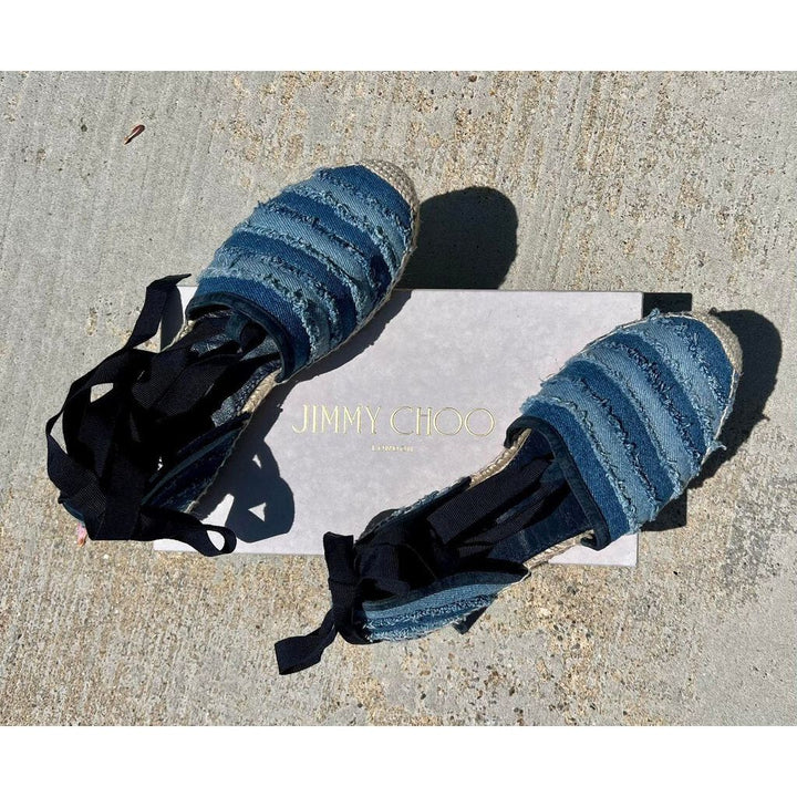 Jimmy Choo Dolphin Flat Dix Espadrille in Denim - Size 40