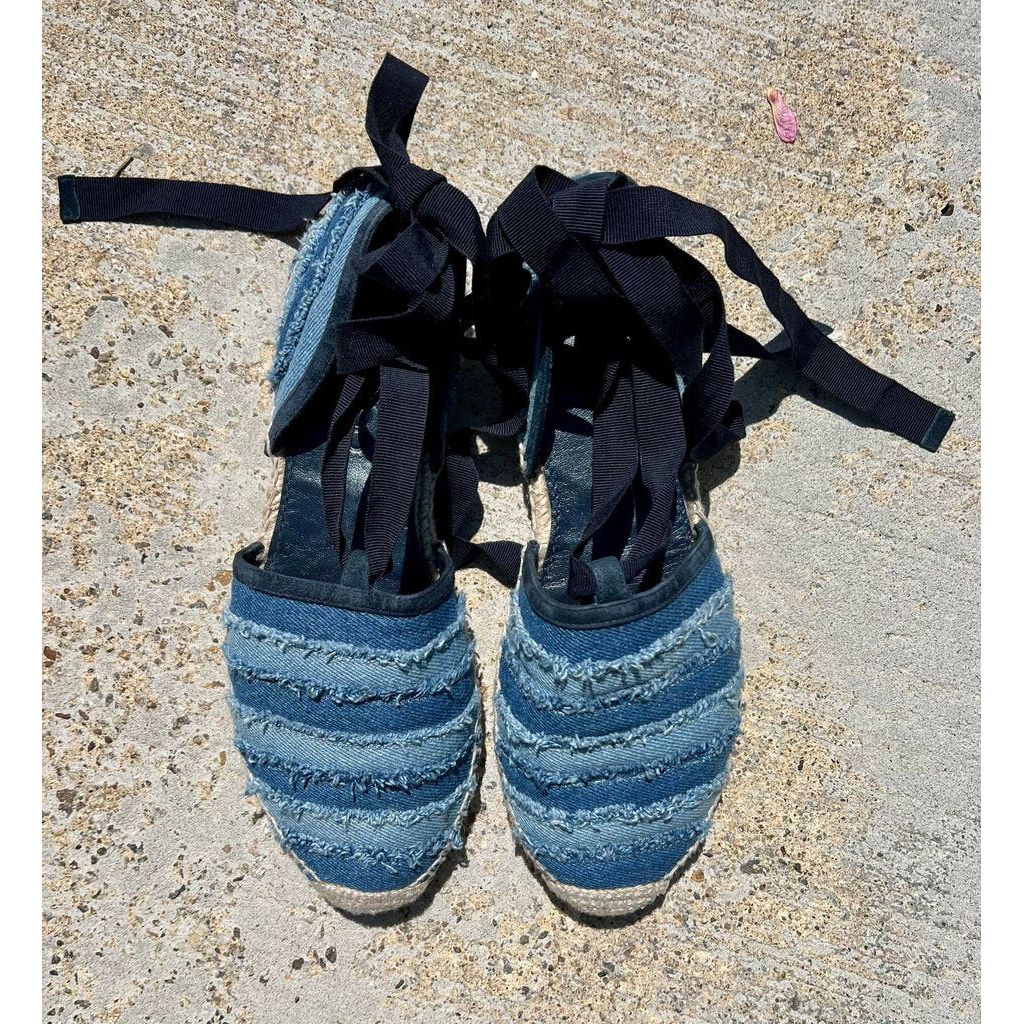 Jimmy Choo Dolphin Flat Dix Espadrille in Denim - Size 40