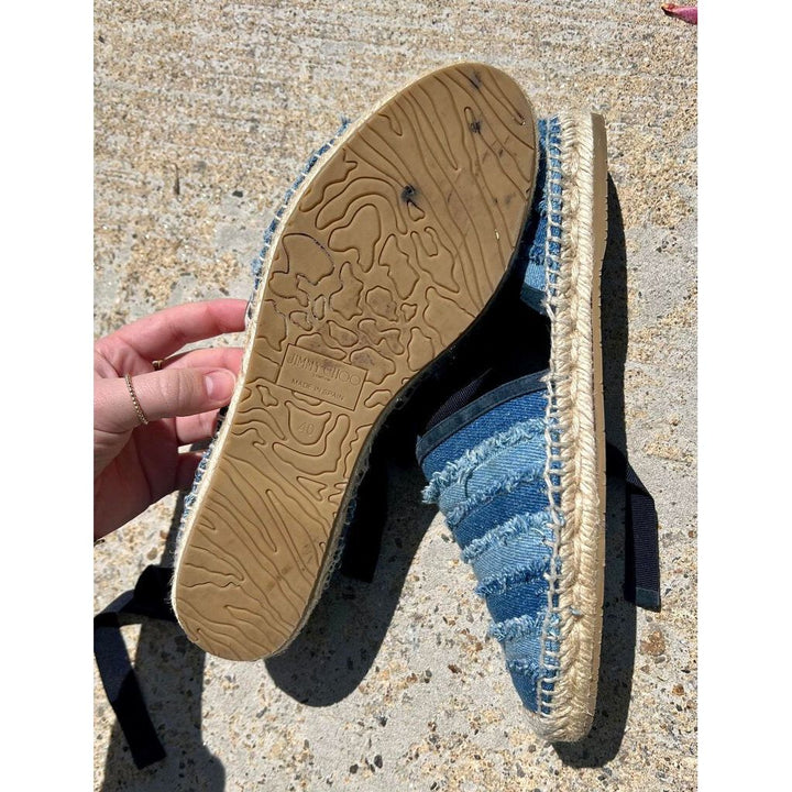 Jimmy Choo Dolphin Flat Dix Espadrille in Denim - Size 40