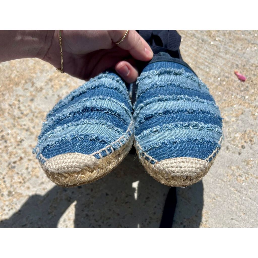 Jimmy Choo Dolphin Flat Dix Espadrille in Denim - Size 40