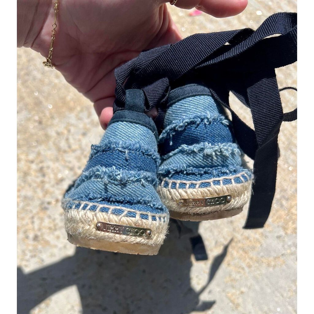 Jimmy Choo Dolphin Flat Dix Espadrille in Denim - Size 40
