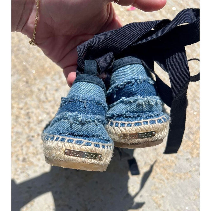 Jimmy Choo Dolphin Flat Dix Espadrille in Denim - Size 40