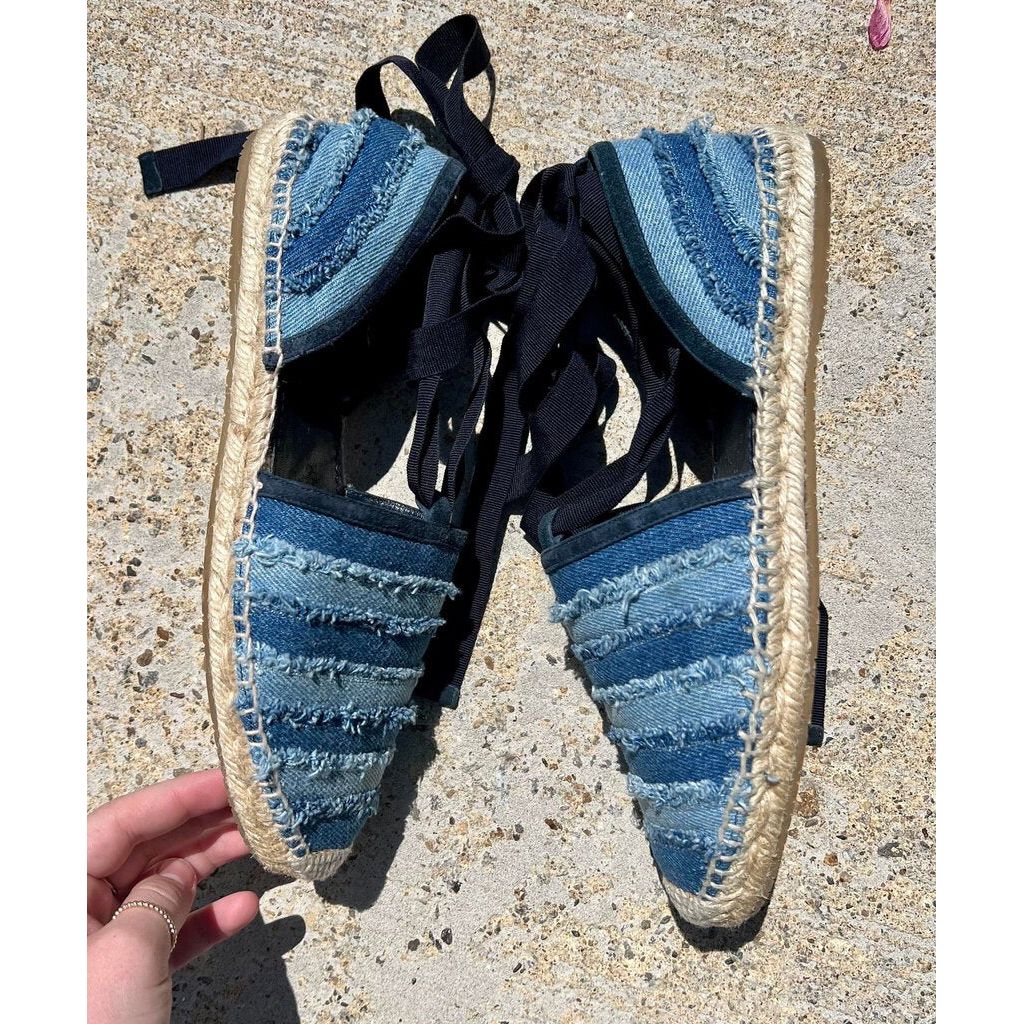 Jimmy Choo Dolphin Flat Dix Espadrille in Denim - Size 40