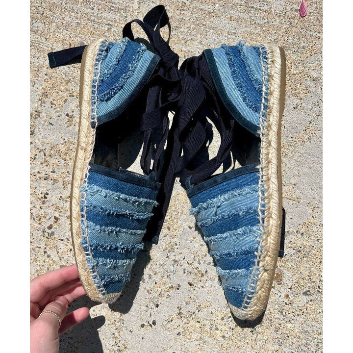 Jimmy Choo Dolphin Flat Dix Espadrille in Denim - Size 40
