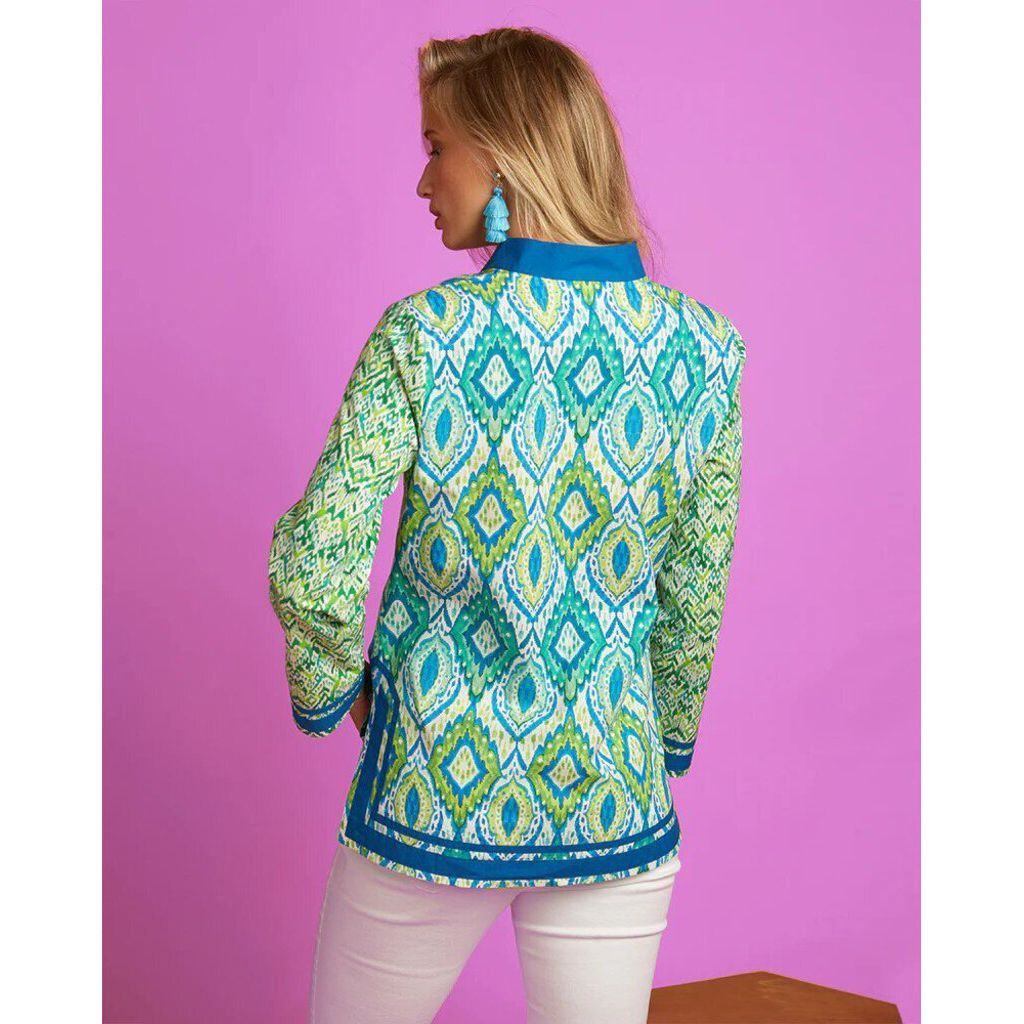 NicoBlu Tunic in Jungle Green Ikat - Size XS