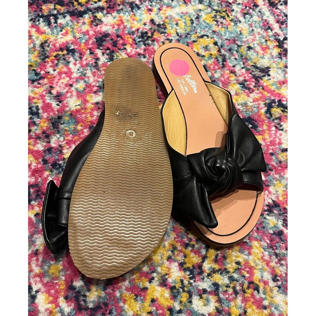 Seychelles Childlike Enthusiasm Leather Slide in Black Leather - Size 8