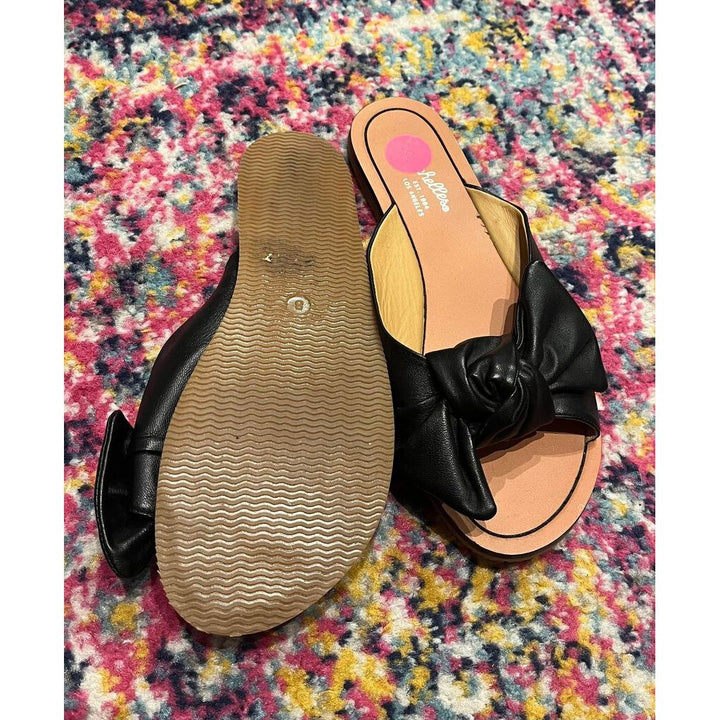 Seychelles Childlike Enthusiasm Leather Slide in Black Leather - Size 8