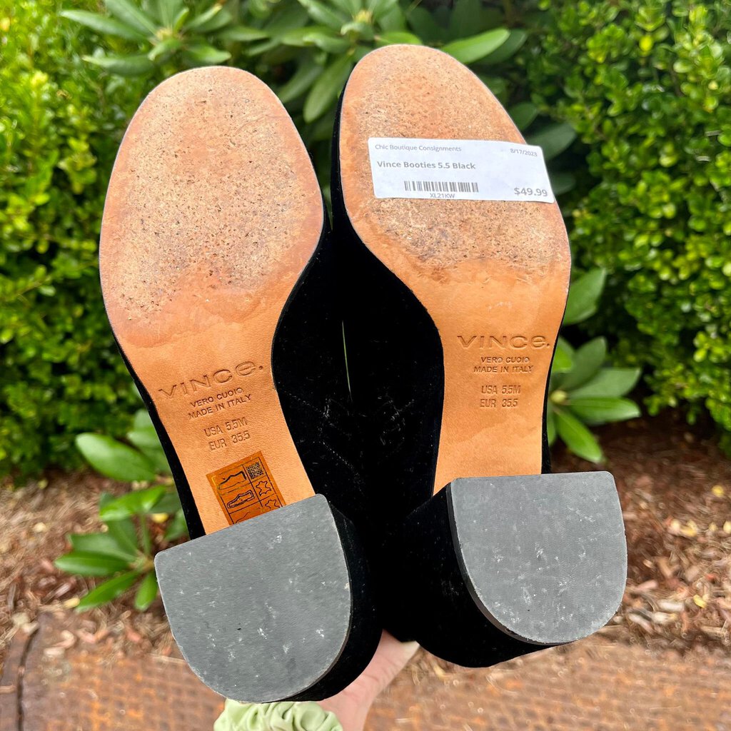 Vince Velvet High Heel Zip Up Ankle Boots - Size 5.5