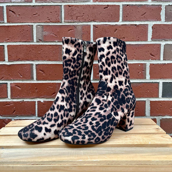 Silent D Careful Cheetah Print Boots - Size 36