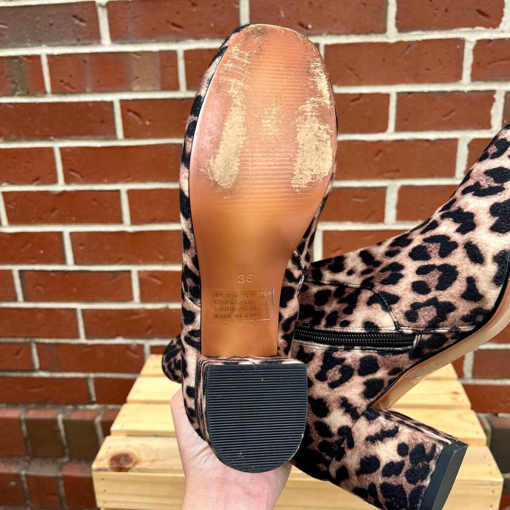 Silent D Careful Cheetah Print Boots - Size 36