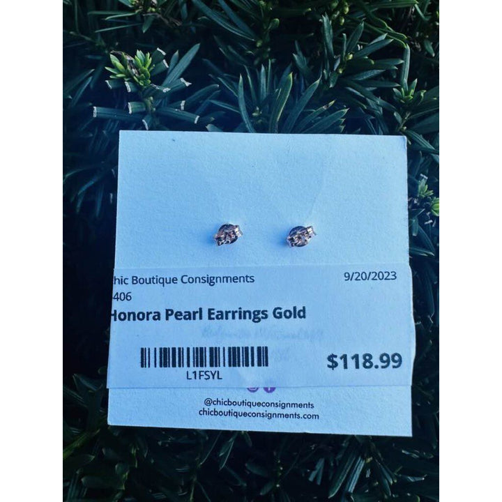 Honora Round Studded Pearl U Shaped Drop Earrings