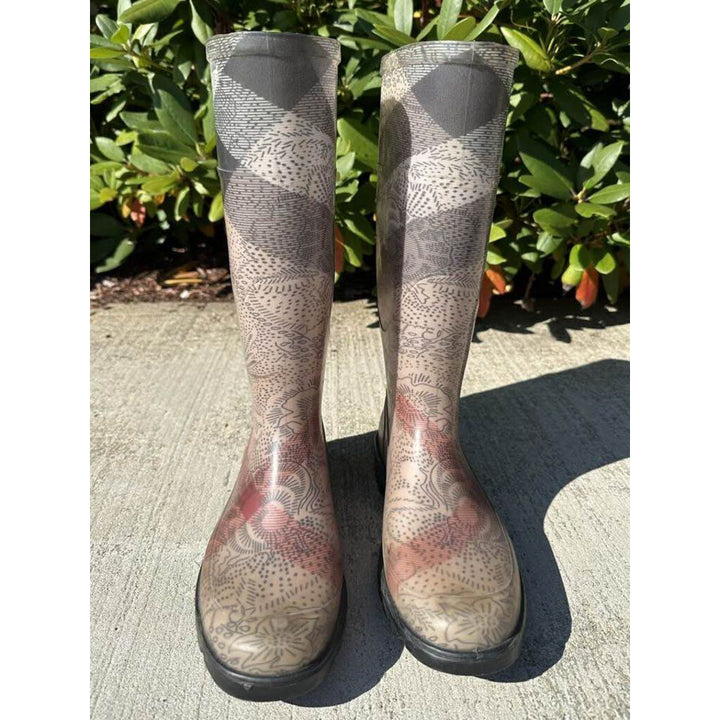 Burberry Paisley Flower Nova Check Rain Boot - Size 37