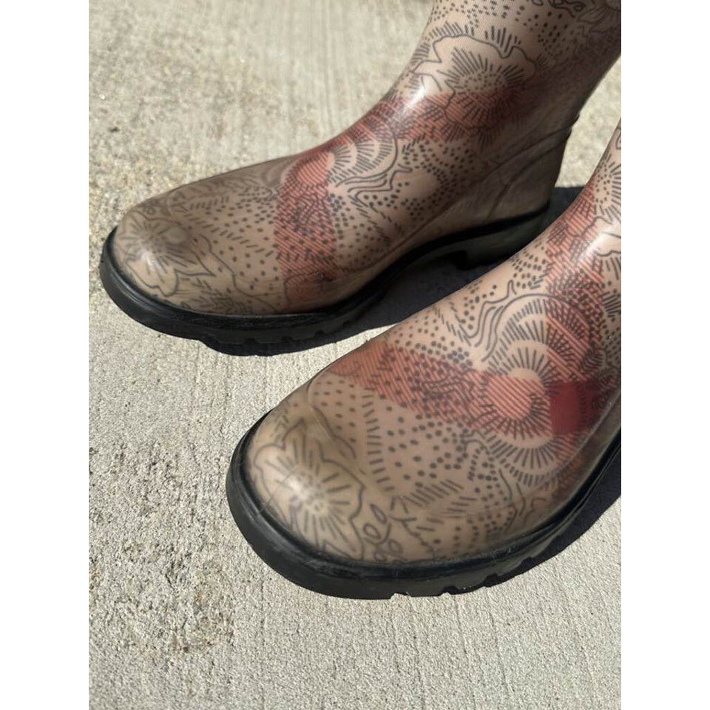Burberry Paisley Flower Nova Check Rain Boot - Size 37