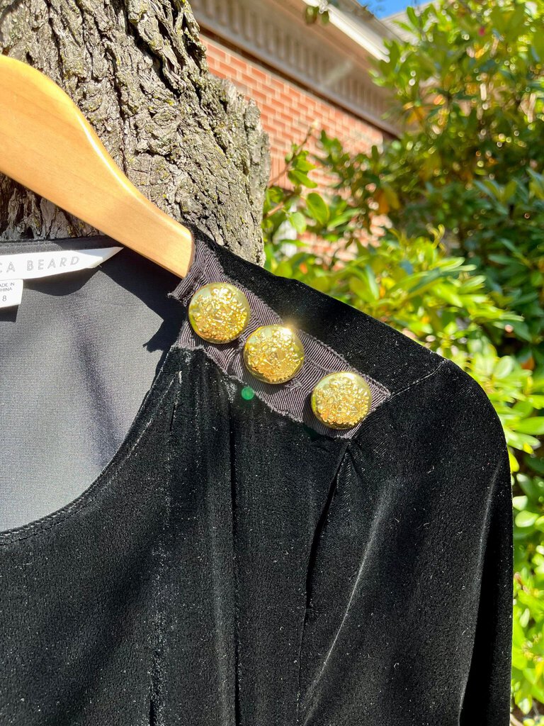 Veronica Beard Ira Button-Embellished Ruched Stretch-velvet Mini Dress - Size 8