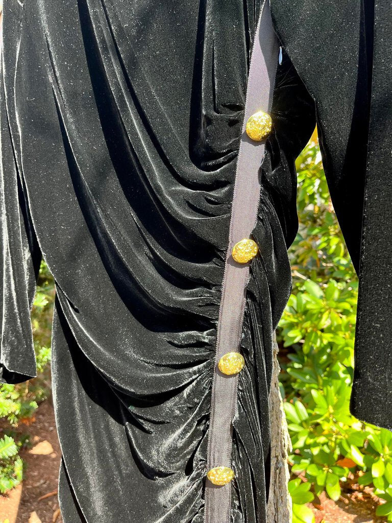 Veronica Beard Ira Button-Embellished Ruched Stretch-velvet Mini Dress - Size 8