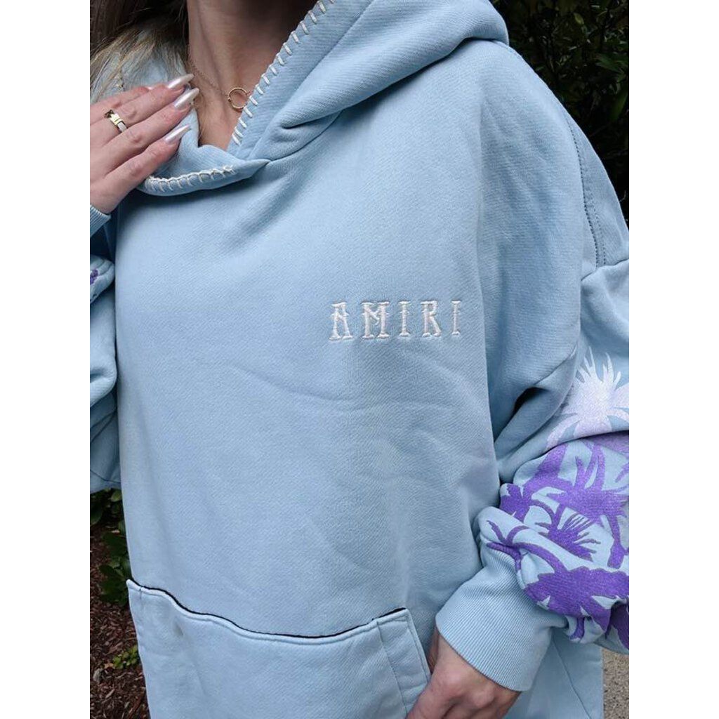 新品　正規品AMIRI velour pouch-pocket hoodie Amiri Velour Hoodie in Blue – DPUS Designer Outlet