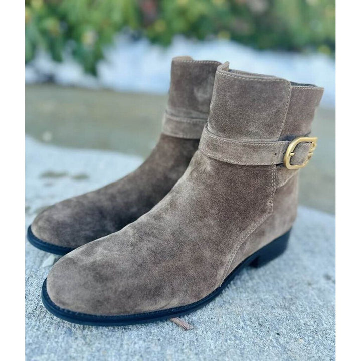 Tory Burch Suede Buckle Booties - Size 8