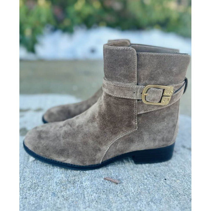 Tory Burch Suede Buckle Booties - Size 8
