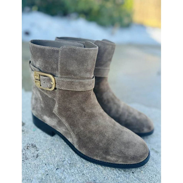 Tory Burch Suede Buckle Booties - Size 8