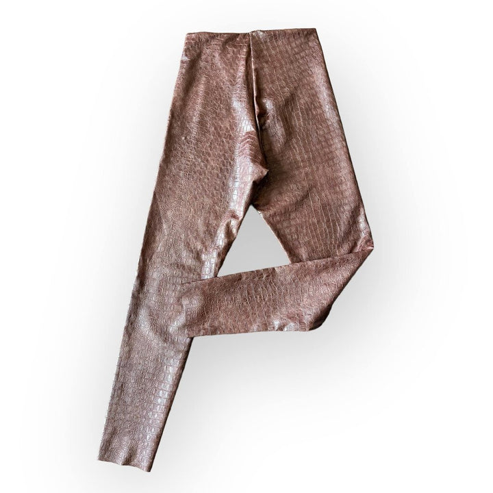 Commando Faux Leather Animal Legging in Brown Croc - Size Medium