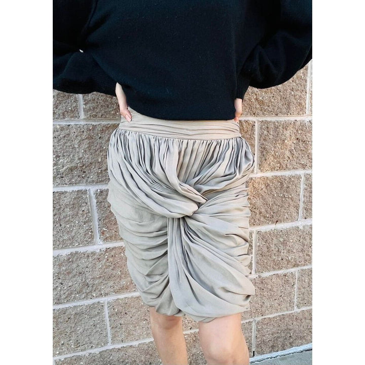 Burberry Prorsum NWT Taupe Knotted Silk Chiffon Skirt - Size 44
