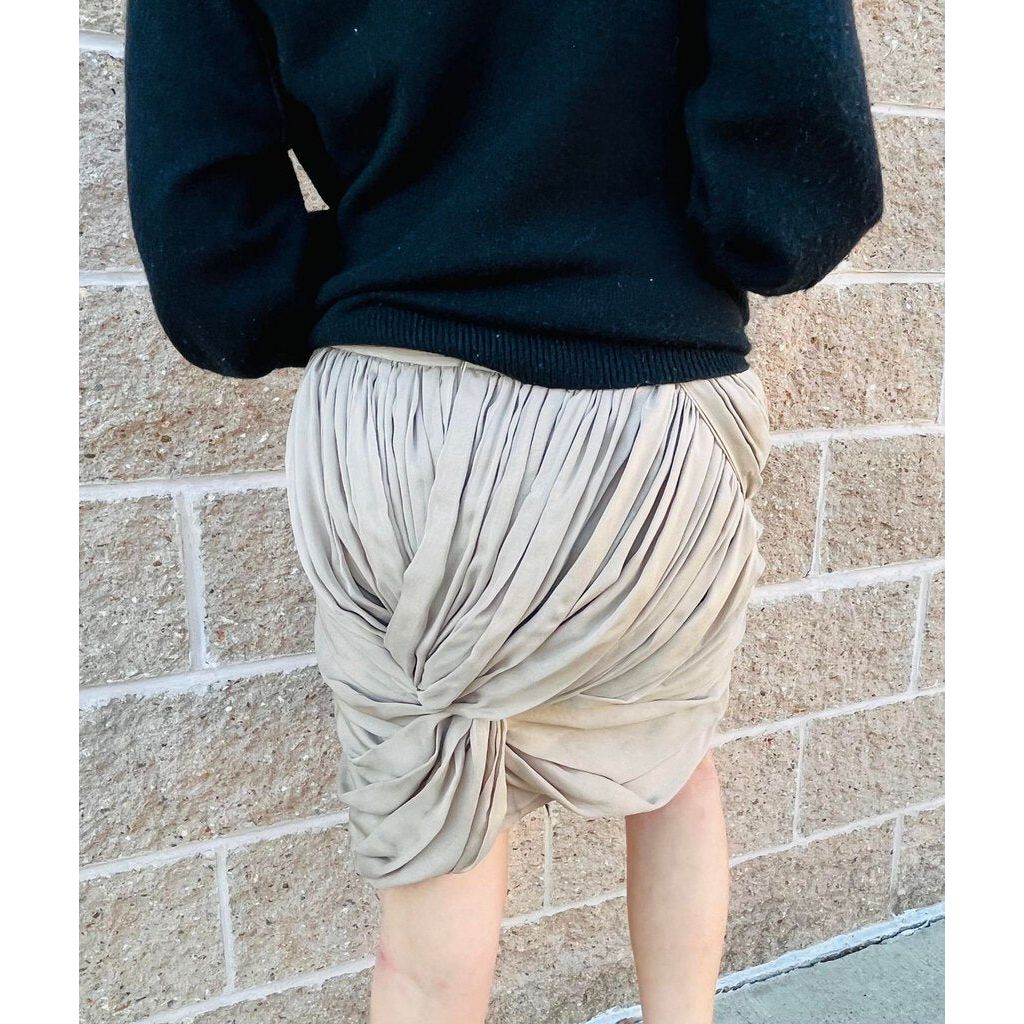 Burberry Prorsum NWT Taupe Knotted Silk Chiffon Skirt - Size 44