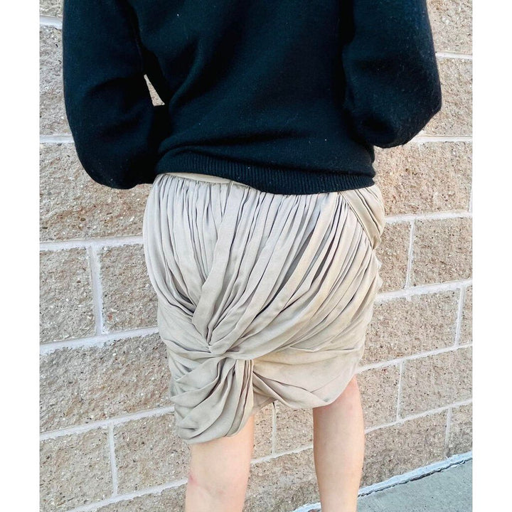 Burberry Prorsum NWT Taupe Knotted Silk Chiffon Skirt - Size 44