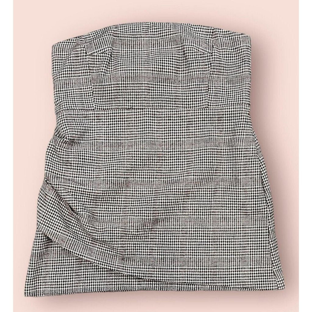 House of Harlow NWT Plaid Ruched Strapless Mini Dress - Size XL