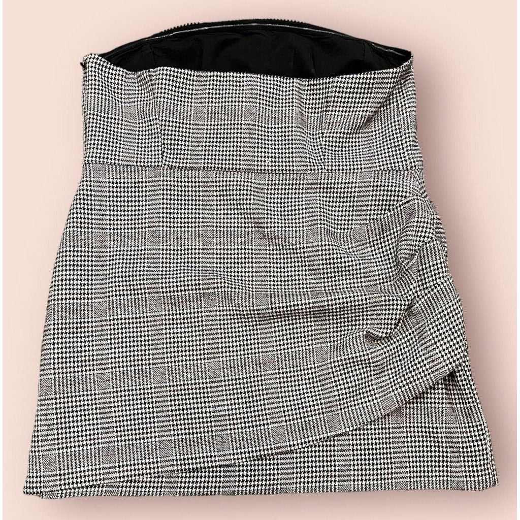 House of Harlow NWT Plaid Ruched Strapless Mini Dress - Size XL