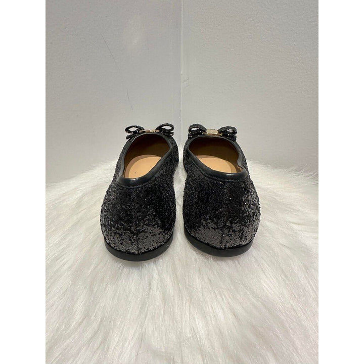 Salvatore Ferragamo Glitter Bow Flats - Size 32