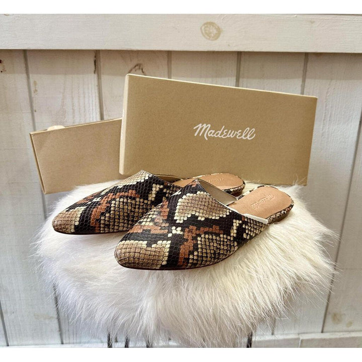Madewell NWT The Remi Mule Snake Embosses Mules - Size 8.5