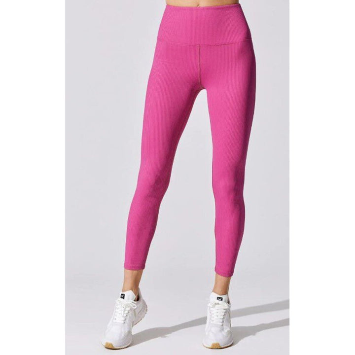 Carbon 38 Ribbed 7/8 Leggings in Magenta - Size XS